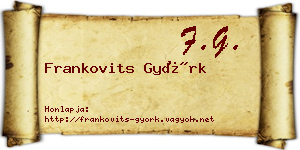 Frankovits Györk névjegykártya
